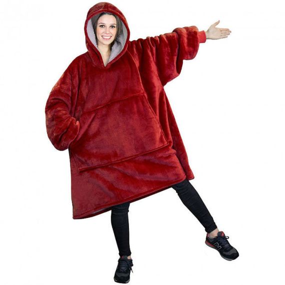 Плед-Толстовка з капюшоном і рукавами Huggle Hoodie Blanket 3-в-1 Унісекс • Теплий худі + Зігріваючий ковдру + Домашній халат | Зображення 3