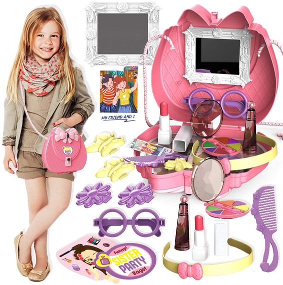 Детский косметический набор Kids Pretend Toy Bag сумка для макияжа с зеркалом ∙ Игровой набор Kids Pretend Toy Bag для девочек