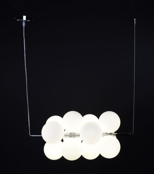 Люстра підвісна на 12 лампочок 27522 Хром 30-140х26х65 см. | Зображення 5