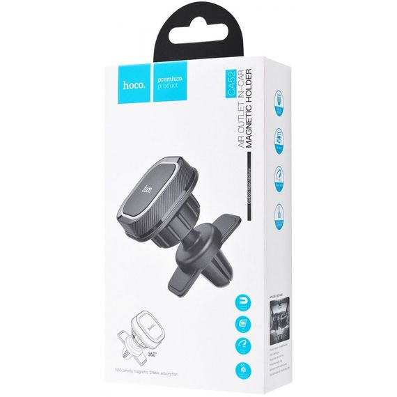Держатель в машину Hoco CA52 Intelligent Air Outlet, автомобильный держатель в авто Hoco CA52 | Зображення 1
