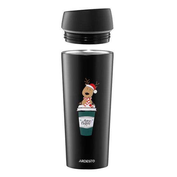 Термочашка Ardesto Сoffee Time Reindeer AR2645RN 450 мл чорна | Зображення 3