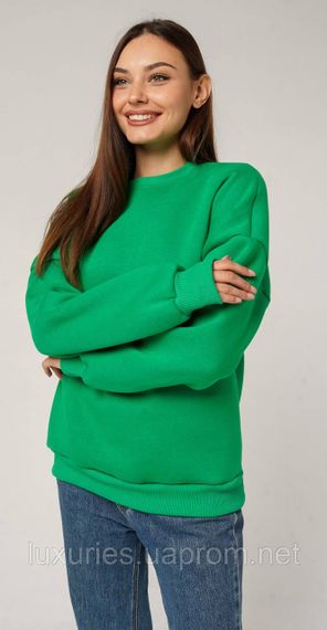 СВІТШОТ ЖІНОЧНИЙ OVERSIZE — Зелений- теплий L