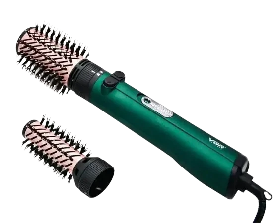 Фен-щетка для сушки и укладки волос VGR V-498 1200W Зеленый Фен-стайлер с 2 насадками | Зображення 1