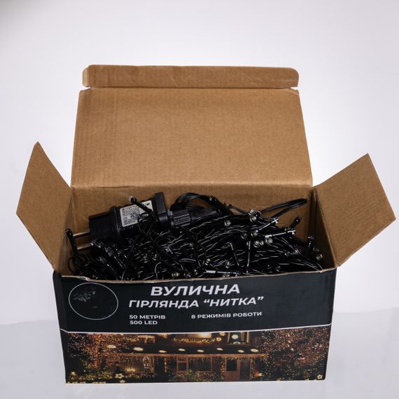 Гирлянда Рождественская фея уличная 50 (м) 500 LED черный провод Белый CF500L50MBW | Зображення 4