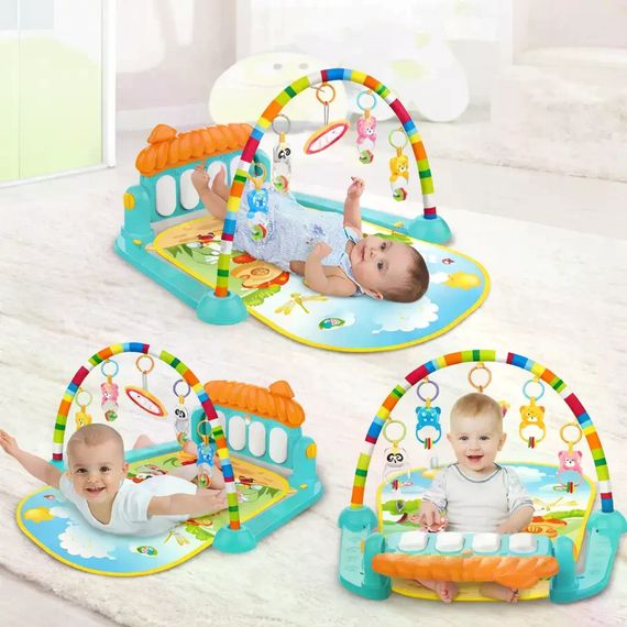 Детский развивающий игровой коврик Piano Fitness Rack X-646 с музыкальным пианино и подвесными игрушками | Зображення 4