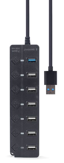 Хаб Gembird на 7 портiв (6хUSB2.0+1хUSB3.0) UHB-U3P1U2P6P-01, пластик, чорний | Зображення 4