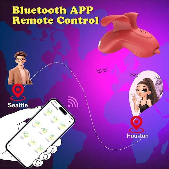 Клітеральний смарт-вібратор на палець Love Spouse Бордовий — Смарт вібратори | Зображення 3