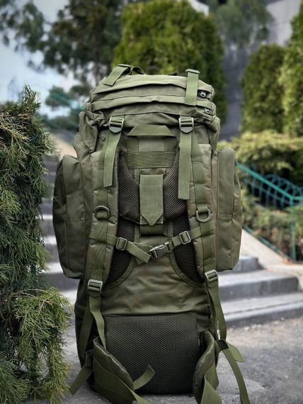 Рюкзак олива тактичний Каркасний 80л Olive Алюмінієва рама | Зображення 7