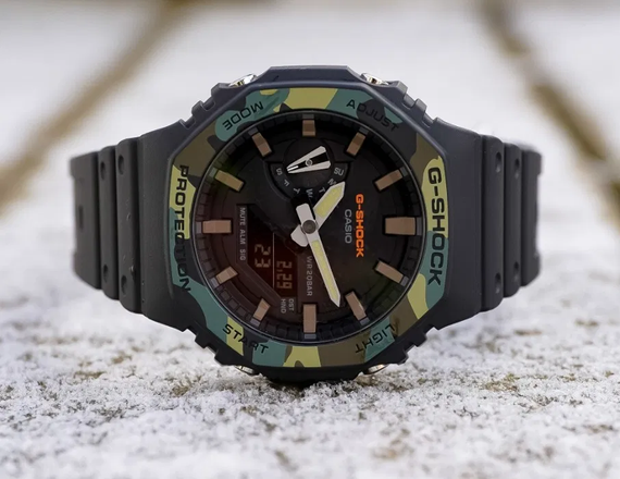 Годинники чоловічі протиударні оригінальні японські Casio G-Shock GA-2100SU-1AER з полімерним ремінцем | Зображення 4