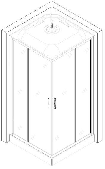 Душовий бокс BRAVO NIDA L90GBB (L90B), квадратний | Зображення 1