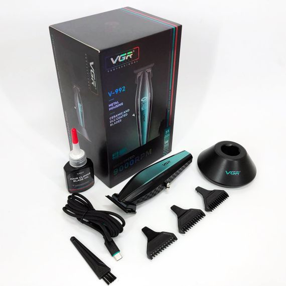 Машинка для стрижки волосся з потужним мотором XPRO VGR V-992 GREEN з насадками 1-2-3 мм | Зображення 9