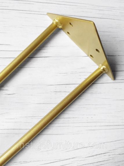 Ніжка шпилька для журнального столу з металу 450 мм 1 шт (1135) Золото | Зображення 1