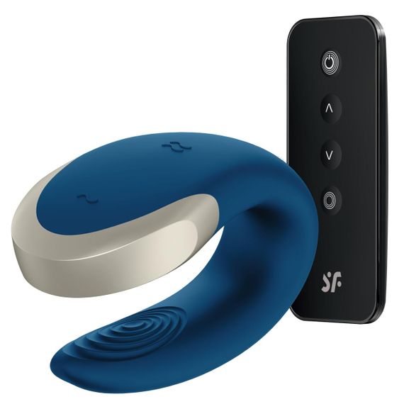 Смарт-вібратор для пар Satisfyer Double Love Синій (з пультом та App-керуванням) | Зображення 1