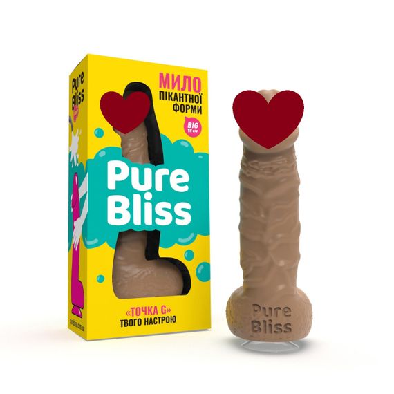 Мило член на присосці Pure Bliss BIG коричневе, 18 см Sex Aura