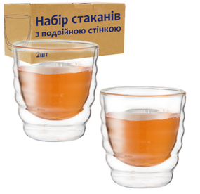 Набір склянок 2шт 200мл з подвійними стінками 202-7 S&T