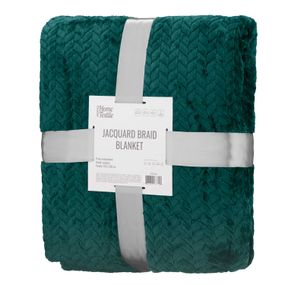 Плед Ardesto Jacquard Braid 160х200см, смарагдовий (ART0207JB)