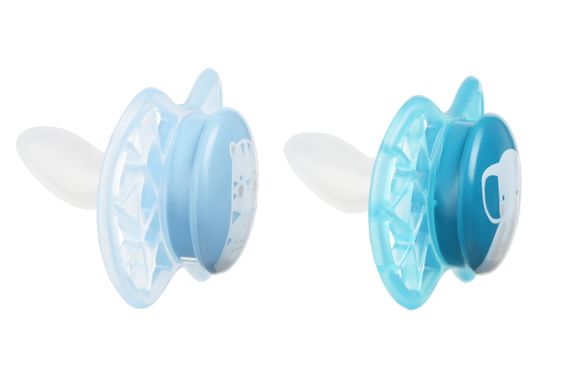 Пустышка Nuvita NV7066 Air55 Explorer ортодонтическая 0m+ (тигр, слон) 2шт (NV7066M) | Зображення 1