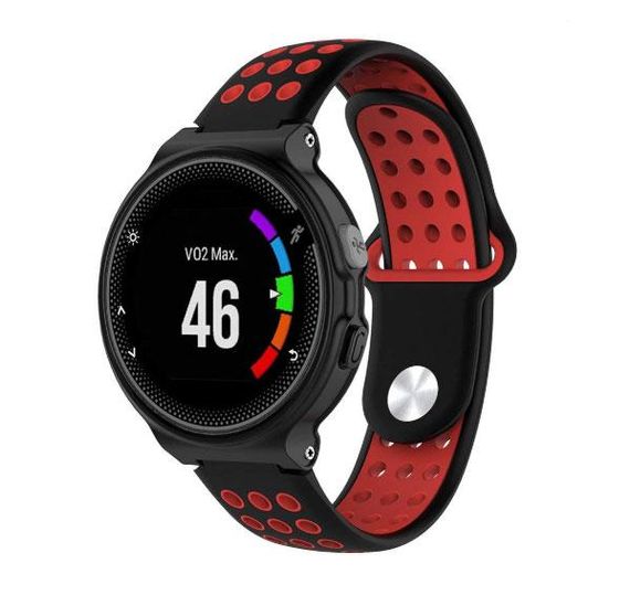 Спортивный ремешок с перфорацией Primo для часов Garmin Forerunner / Approach - Black&Red