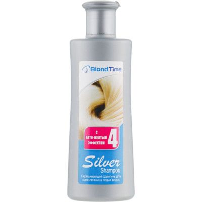 Шампунь Blond Time Silver Shampoo Оттеночный Для осветленных и седых волос с анти желтым эффектом 150 мл