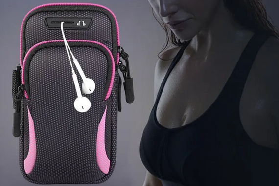 Чехол на руку Primo Sport универсальный спортивный для телефона до 6.5" - Black-Pink | Зображення 1