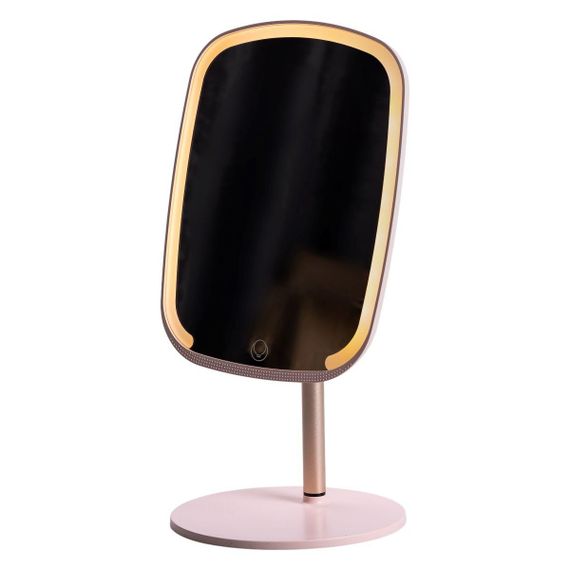 Настольное зеркало с подсветкой 23х18 см для макияжа на ножке Розовое HP-10-6AP | Зображення 3