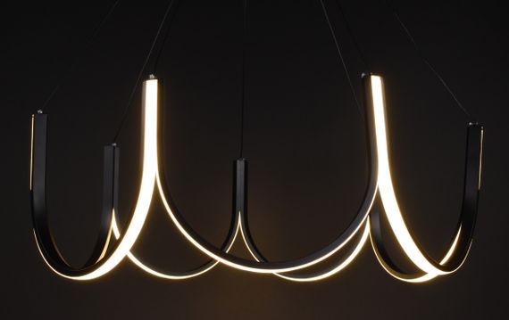 Люстра світлодіодна підвісна LED світильник для квартири на стелю лед 27775 Чорний 50-180х70х70 см. | Зображення 3