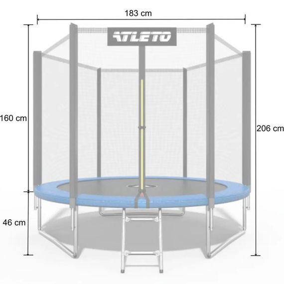 Батут дитячий Atleto 183 см із захисною сіткою і драбиною для дому та дачі 20000601 | Зображення 9
