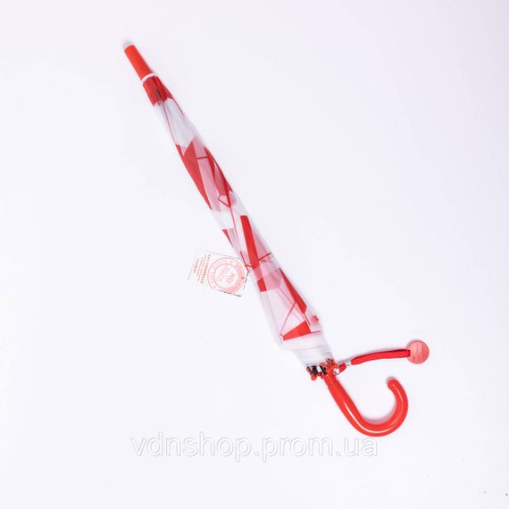 Классический детский зонт-трость полуавтомат из полиэстера 8 спиц диаметр 82 см Красный HP-23-9R | Зображення 4