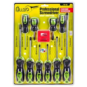 Набір викруток хрест та шліц, 10 предм Alloid