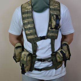Подсумок на 2 магазина двойной из кордуры пиксель MOLLE тактический LZ-65