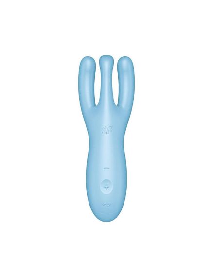 Кліторальний смарт вібратор Satisfyer Threesome 4 Blue з трьома пальчиками | Зображення 1