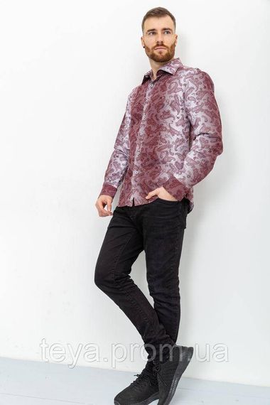 Сорочка чоловіча в смужку, колір біло-бордовий, розмір XXL FA_003843 | Зображення 1