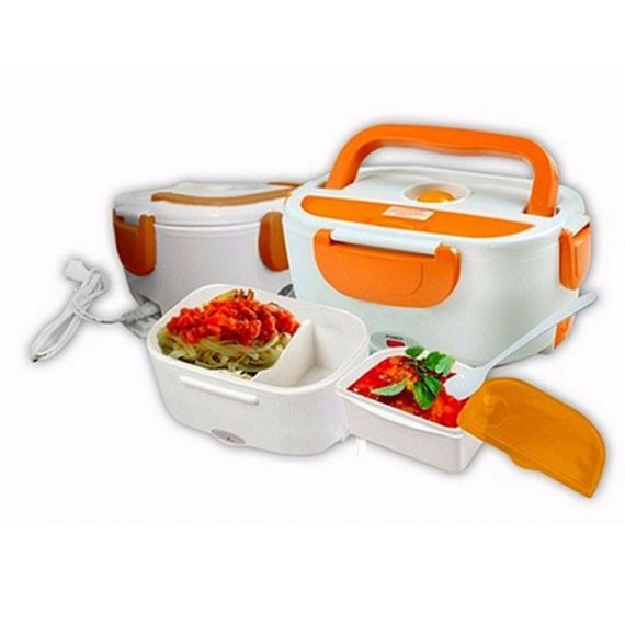 Ланч бокс електричний із підігрівом Lunch Heater 220V Pro, контейнер для їжі з відсіками. YB-543 Колір: помаранчевий | Зображення 3