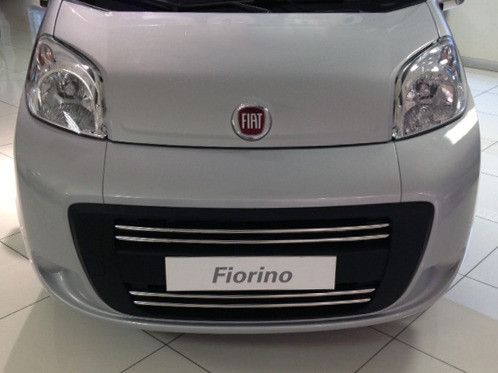 Накладка на решітку (4 част, нерж) OmsaLine - Італійська нержавійка для Peugeot Bipper 2008↗ рр.