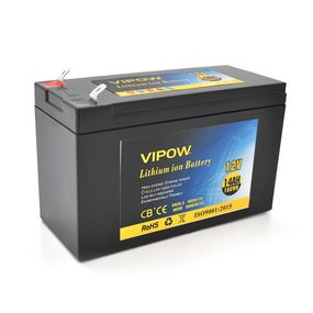 Аккумуляторная батарея литиевая Vipow 12V 14A h элементами Li-ion 18650