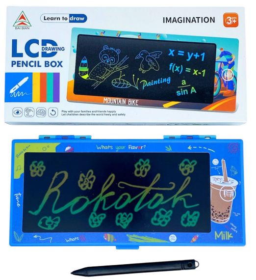Пенал LCD дисплей з полем для малювання ручкою різнокольоровий з можливістю стирання малюнка | Зображення 5