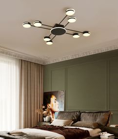 Люстра світлодіодна стельова LED світильник для квартири на стелю лед 27559 Чорний 10х100х100 см.