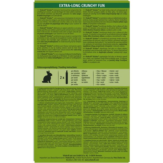 Ласощі Vitakraft Kracker Original Trio-Mix крекер для декоративних гризунів і кроликів з овочами і горіхами та лісовими ягод | Зображення 2