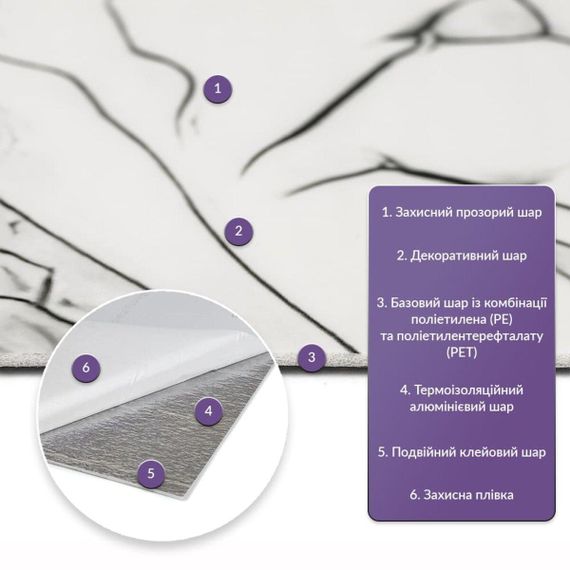 Самоклейна стінова PET плитка в рулоні 1200х3000х2мм SW-00002665 | Зображення 1