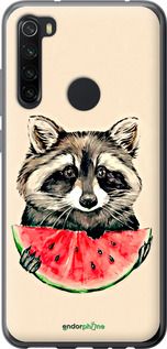 Чохол на Xiaomi Redmi Note 8 Єнотик з кавуном "4605u-1787-2448"