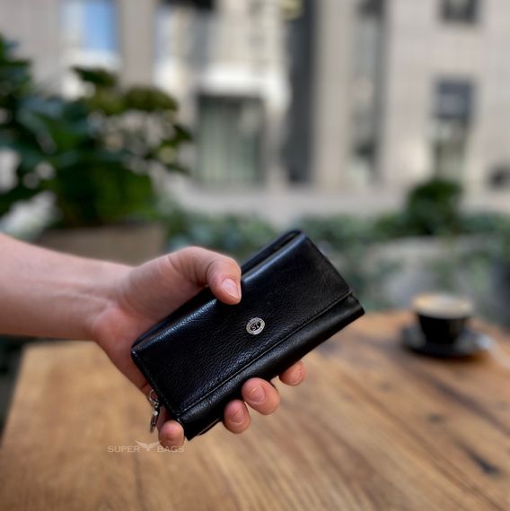 Чорна ключниця з натуральної шкіри із відділенням для грошей ST Leather B416 | Зображення 1