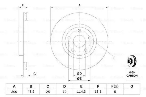 Диск гальмівний VOLVO V40, MAZDA 5, BOSCH (0986479183) | Зображення 4