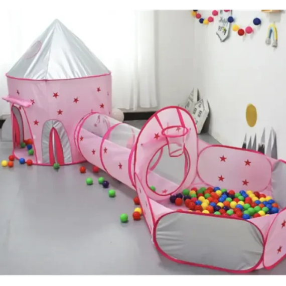 Палатка детская игровая / Большая детская палатка с туннелем и сухим бассейном / Палатка дом для детей | Зображення 2