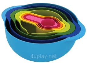 Набір мисок для приготування їжі Joseph Joseph DUO з 8 предметів Джозеф Джозеф 40115 Оригінал