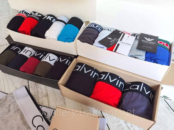 Чоловічі труси Боксери в коробці - МУЛЬТИБРЕНД 5 штук в коробці - РАНДОМ вибір - ціна вказана поштучно | Зображення 4