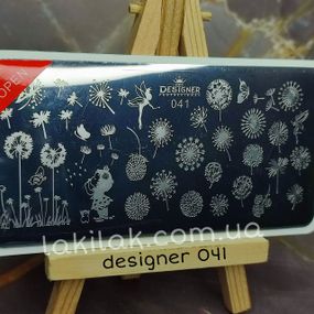 Пластина 041 для стемпінгу Designer Professional (12х6см)