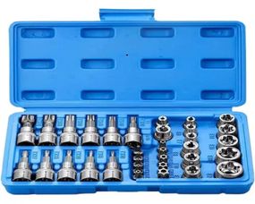 Набір головок New Tools DT-454 34 предмети • Набір торцевих головок New Tools DT-454 Torx та E-Torx 3/8″ у кейсі
