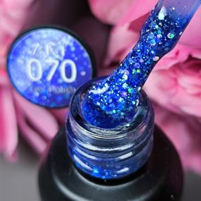 Гель-лак ART in detail 70 (насичений блакитний з блискітками) 6мл