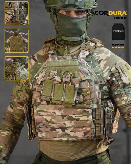 Плитоноска ZVER  Мультикам с быстрым сбросом. MOLLE 11 подсумков  ВТ4749 | Зображення 3