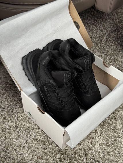 Зимові Чоловічі кросівки New Lacoste Elite Active High Fur All Black (топ якість) А4865 42 26,5 | Зображення 7